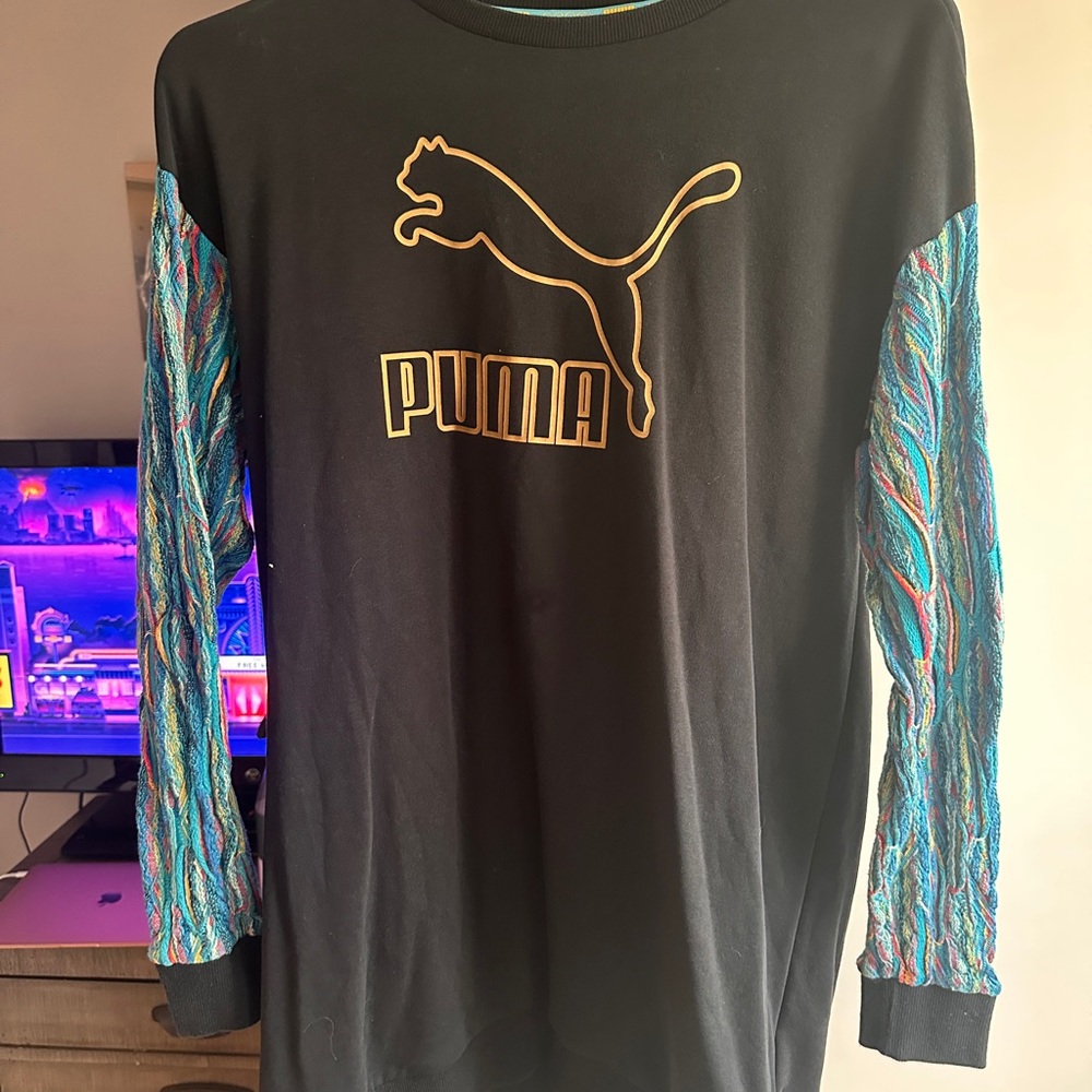 Puma Black Shirt with Teal and Gold Trim